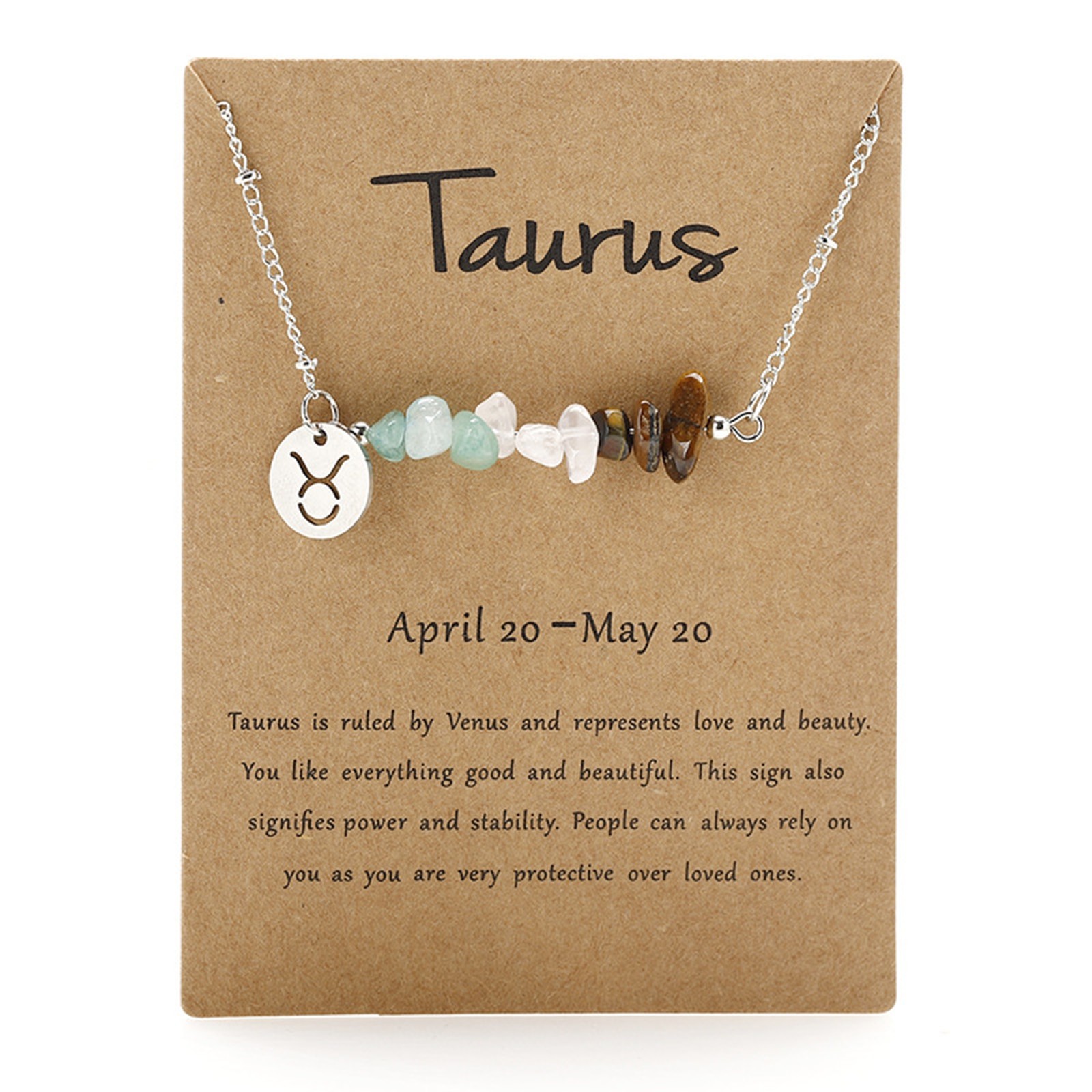 thumbnail image 2 of Original Stone Necklace Original Design 12 Constellations Gravel Combination Necklace Collar Colgante Acero Inoxidable, 2 of 2